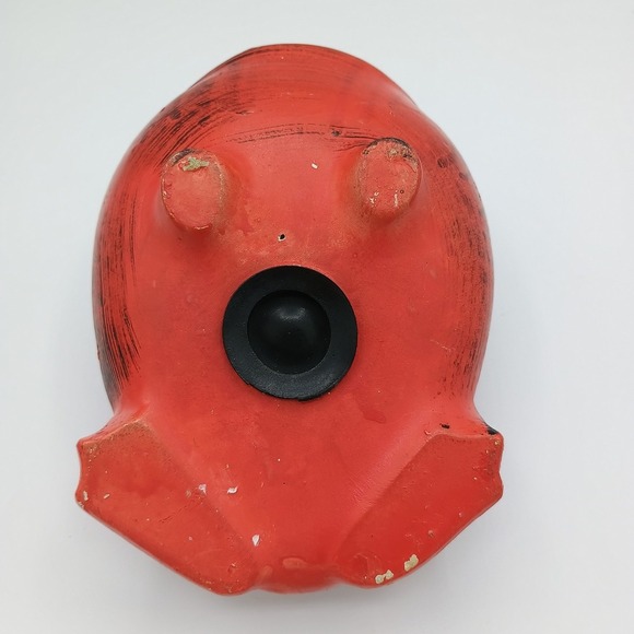 Vintage Painted Red Frog Coin Bank Resin - Picture 7 of 7